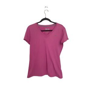 Pink nike dry fit v neck